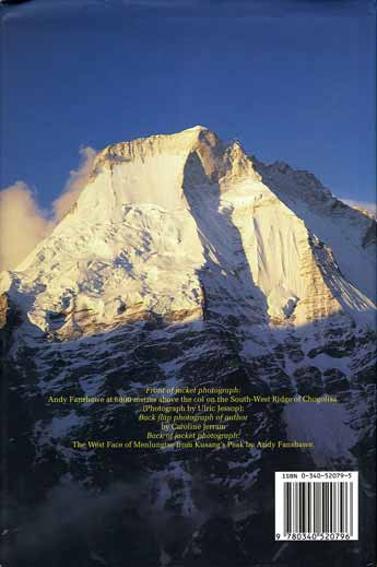 
Menlungtse West Face from Kusang's Peak - Coming Through Expeditions To Chogolisa And Menlungtse back cover
